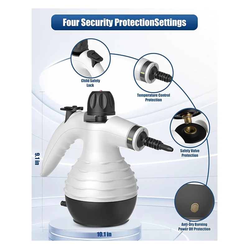 ABBO-Home Steam Cleaners, Multi-Surface Natural Steam Machines, Handheld Steam Cleaners For Sofas,Carpets And Cars US Plug