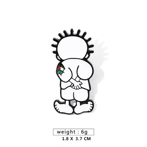 Geometrisk Hjärtfågel Brosch Pin Badge Rostfritt Stål Vattenmelon Handala Pojke Ryggsäck Emaljsmycken för Kvinnor Män 10 best sales vattenmelonbrosch - №2