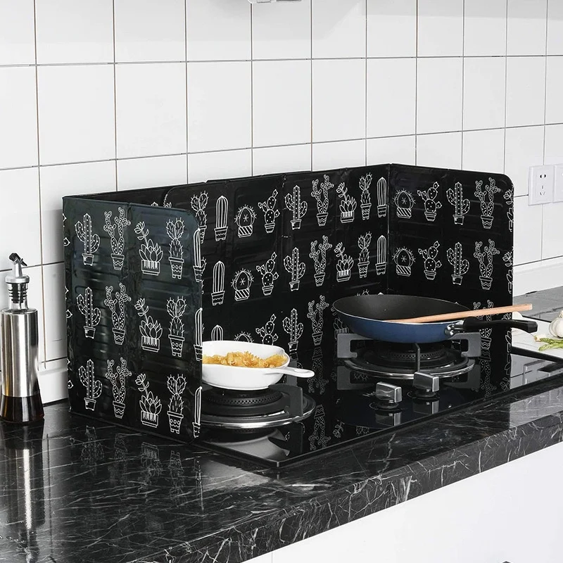 1pc/Oil Baffle Kitchen Gas Stove nsulation Suppli Fireproof and High Temperature Resistant Aluminum Foil Cooking Oil-Proof Board