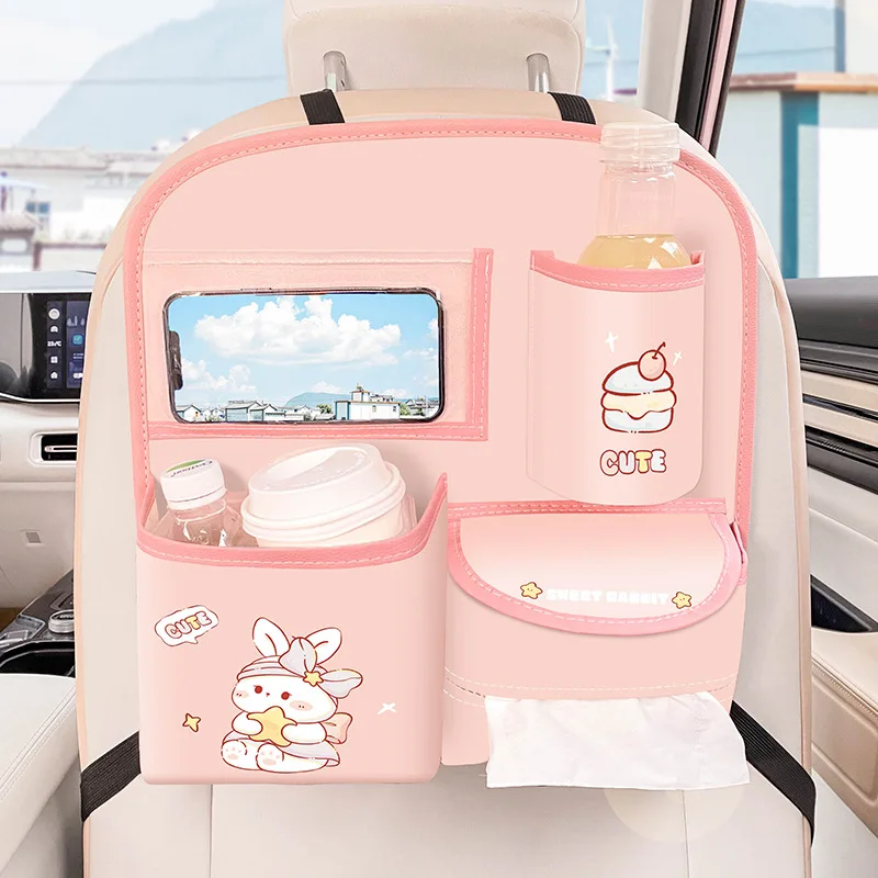 Car Seat Back Storage Bag Car Multifunctional Hanging Bag Car Rear Seat Baby Supplies Practical Storage Car Tissue Box