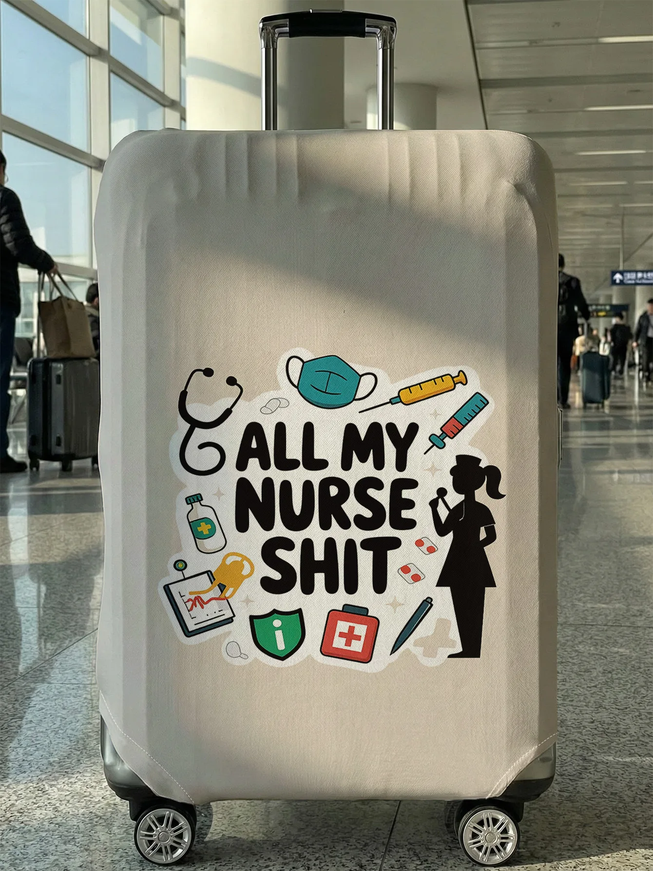 

Чехол для чемодана White Base Nurse Element, подходит для чемоданов 18-32 дюймов, чехол-накладка на ручку чемодана, дорожные аксессуары