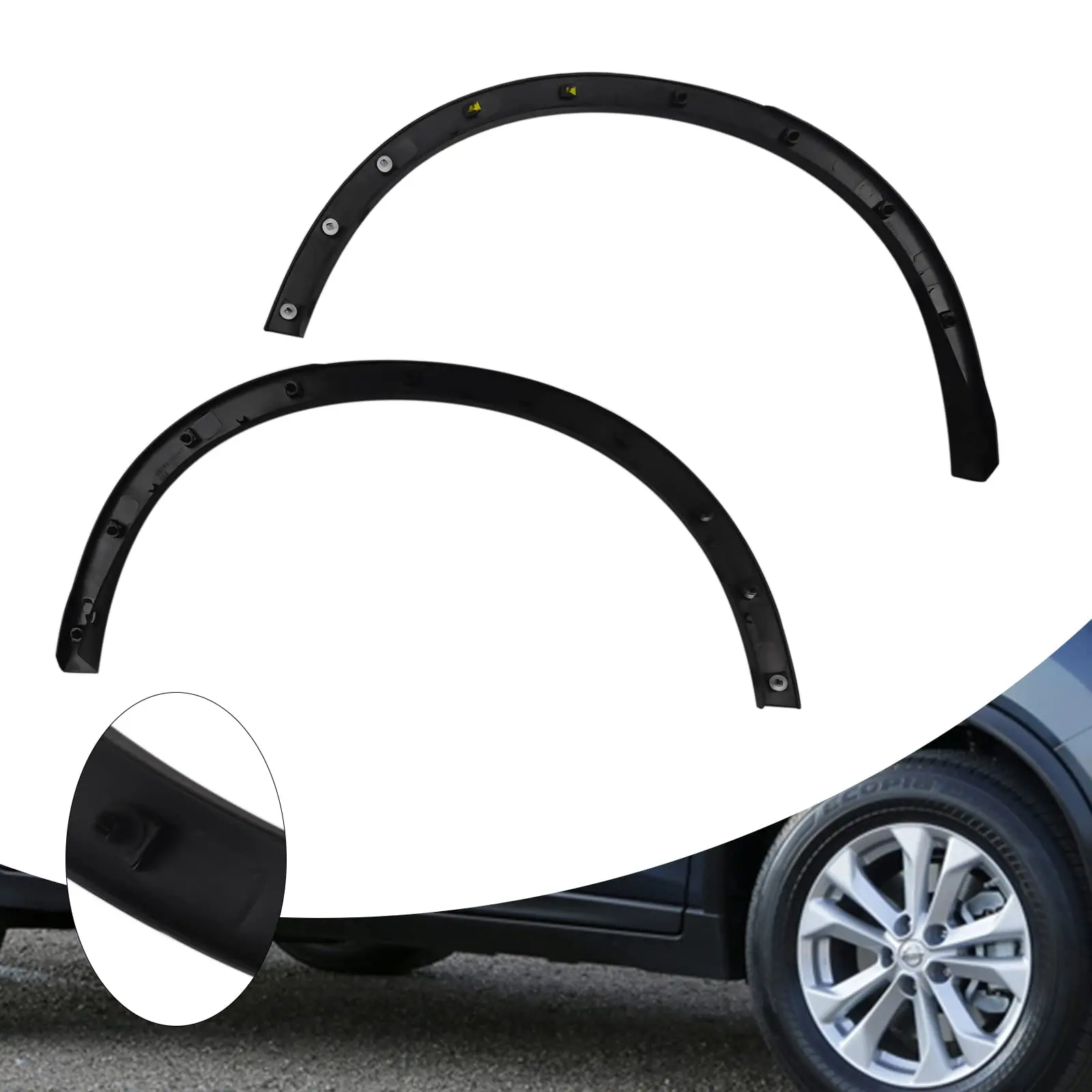 زوج عجلة الحاجز مشاعل لنيسان روج 2014-2016 الجانب الأيسر والأيمن الخلفية عجلة قوس صب الزخارف 2 قطعة مجموعة الكسوة الحاجز 788614Ba0