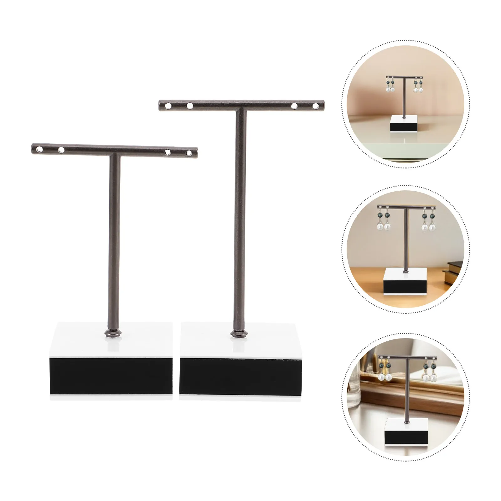 

Набор из 2-х акриловых Т-образных подставок для серег, органайзер для демонстрации украшений, для дома и розничной торговли, простой в уходе, компактный