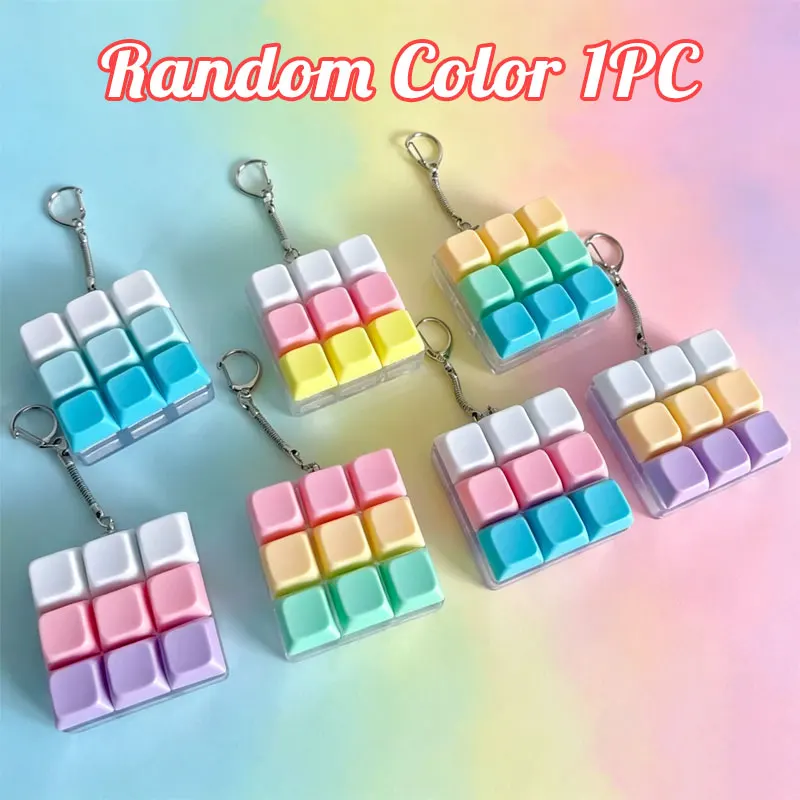 New Finger Button Anti-stress Toys 9/4 Mechanical Keyboard Keycaps Office Decompression Calming Keychain Gifts for Adults Kids