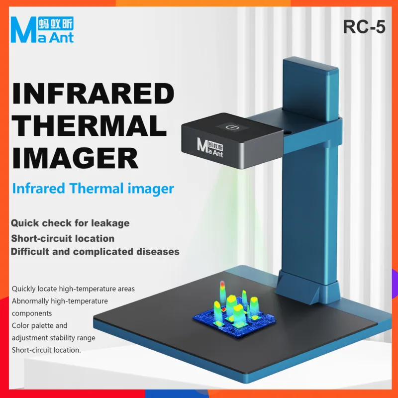 MAANT RC-5 ثلاثية الأبعاد التصوير الحراري بالأشعة تحت الحمراء لإصلاح الإلكترونيات PCB استكشاف الأخطاء HD الكاميرا الحرارية مع كشف ماس كهربائى