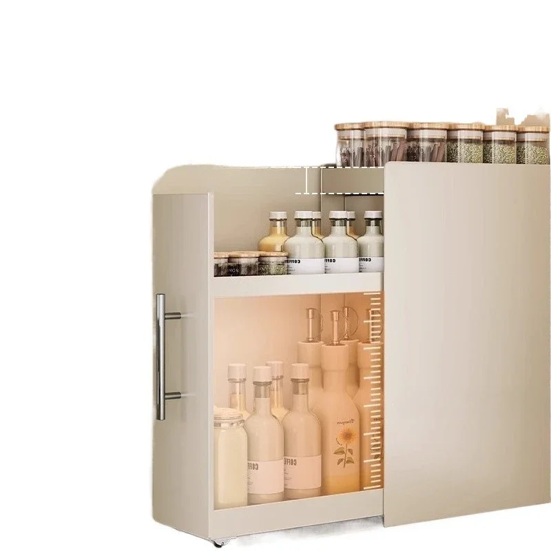 

New kitchen narrow seasoning rack countertop pull-out multi-layer dust storage oil, salt, sauce and vinegar seasoning rack