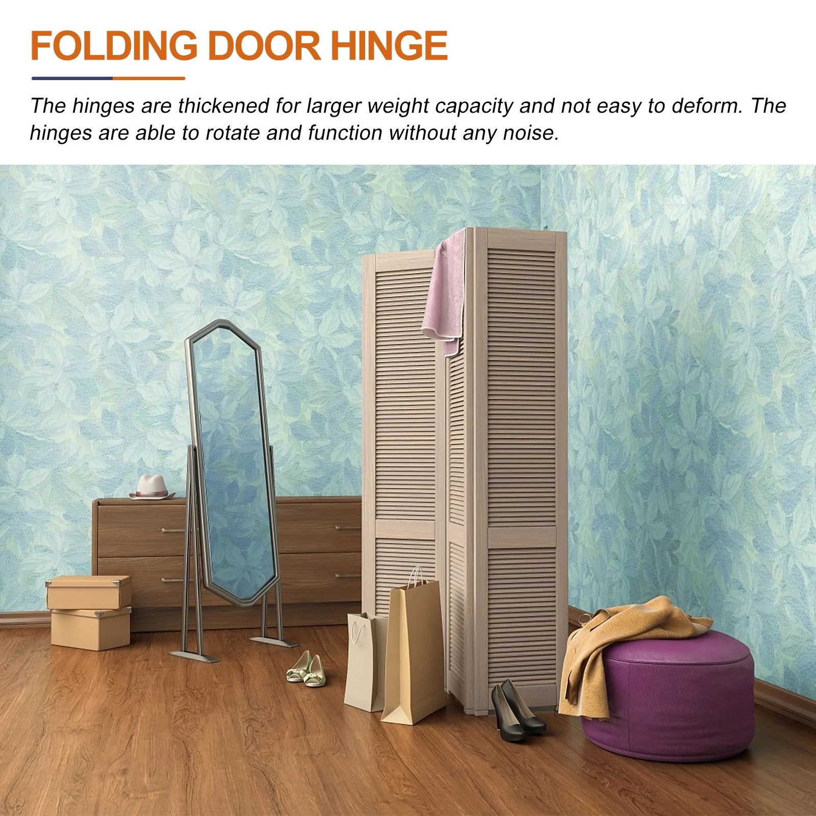 

Hidden Door Hinge Heavy Duty Foldable Shutter Hinge for Folding Doors Durable Zinc Alloy Stainless Steel Hinges Hardwares