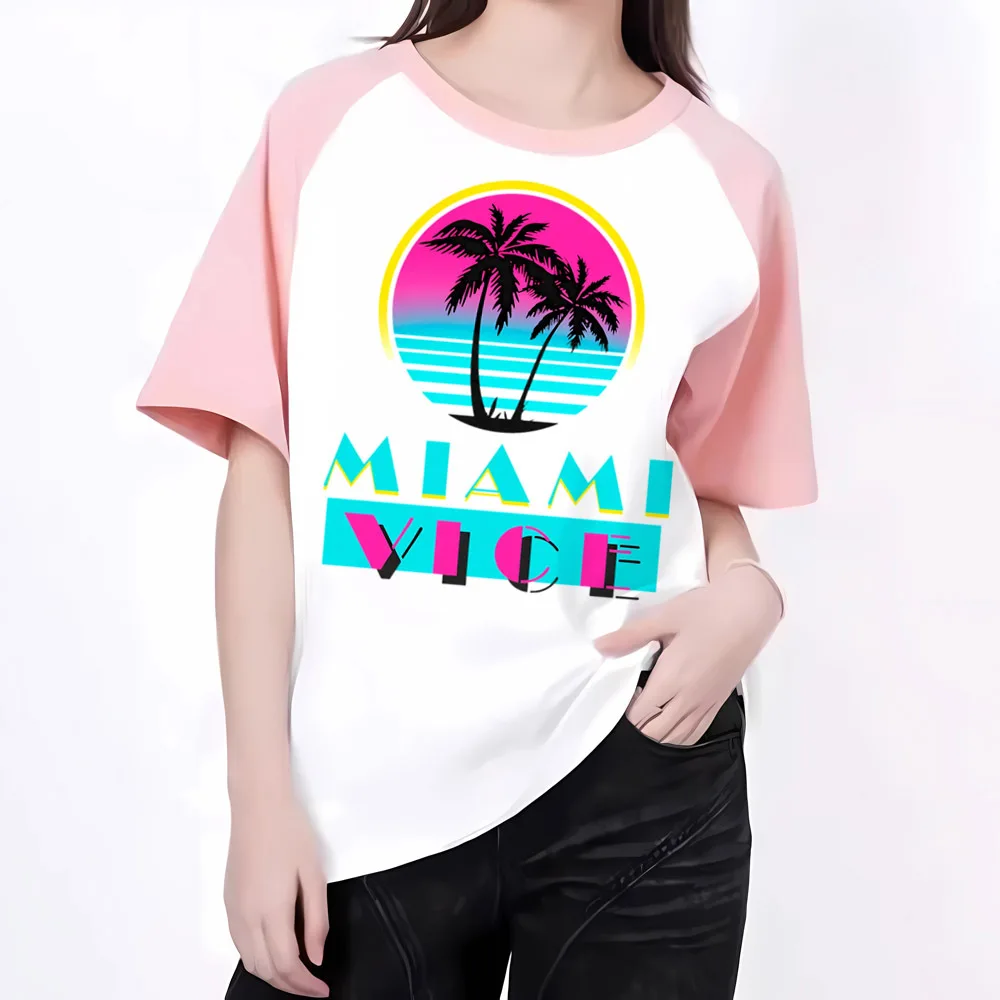 Camiseta de Miami Vice, camisetas estéticas shoujo, jojifuku, Retro, gyaru, top gótico, grunge, divertidas, baratas, gyaru, Japón