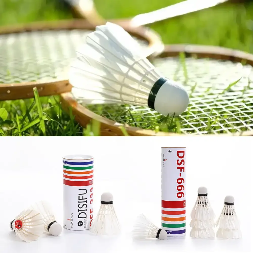 3/6Pcs High Quality Badminton Hard Ball Head Duck Feather Badminton Shuttlecock Badminton Ball