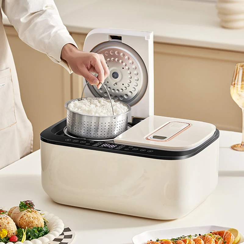 جهاز طبخ الأرز الذكي متعدد الوظائف سعة 5 لتر مع شاشة تعمل باللمس، أجهزة المطبخ المنزلية لعدد 1-4 أشخاص، كيس هوائي مزدوج للطهي المتكامل #2