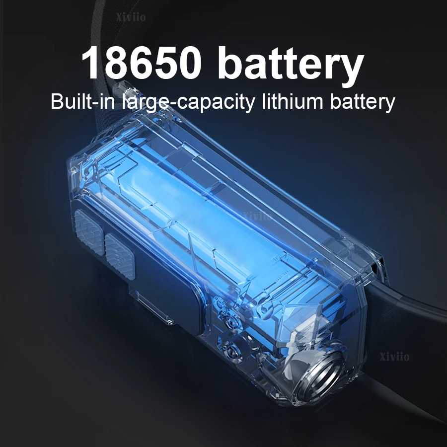 مصباح أمامي جديد بمستشعر أشعة تحت الحمراء، ضوء LED قوي، بطارية مدمجة، شحن عبر USB، للإصلاحات الخارجية والصيد وحالات الطوارئ