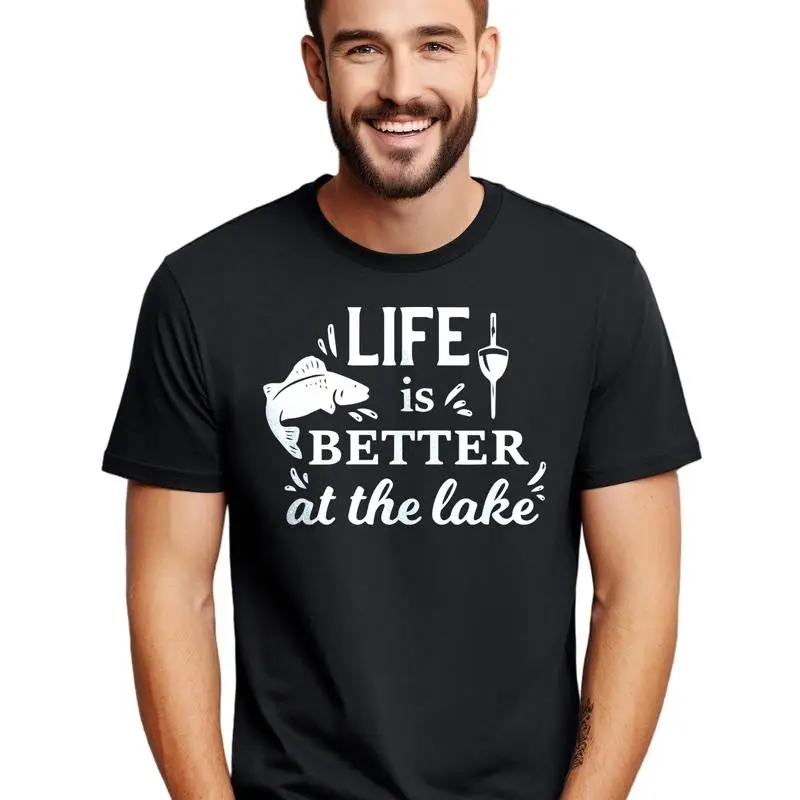 Better By Lake t-shirt - Funny and Relaxing! Funny t-shirt, Unisex Printed Desig