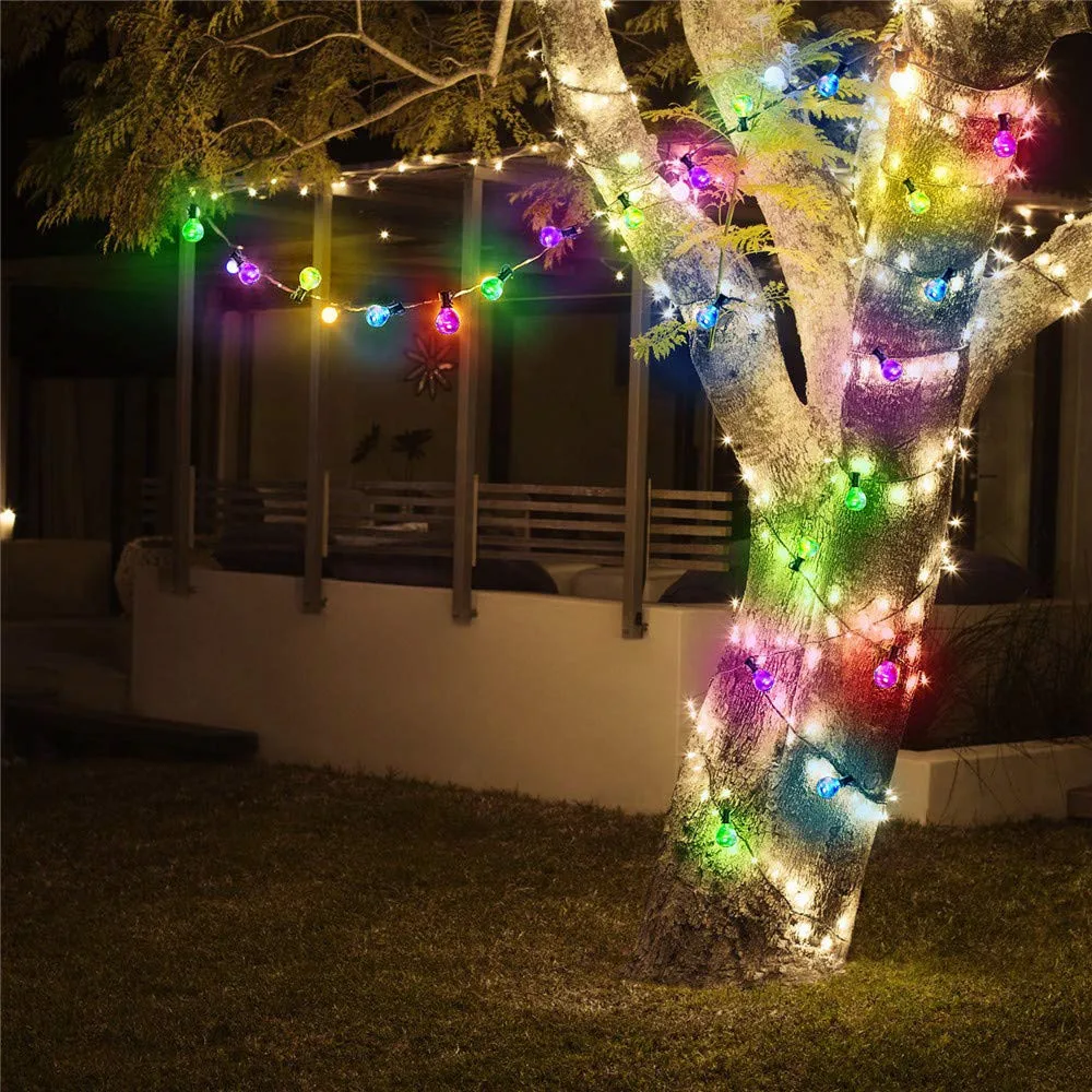 LED Globe Outdoor String Lights Plastic Five Color Bulbs Waterproof Patio Lights for Garden Outside Backyard Porch 220V EU Plug