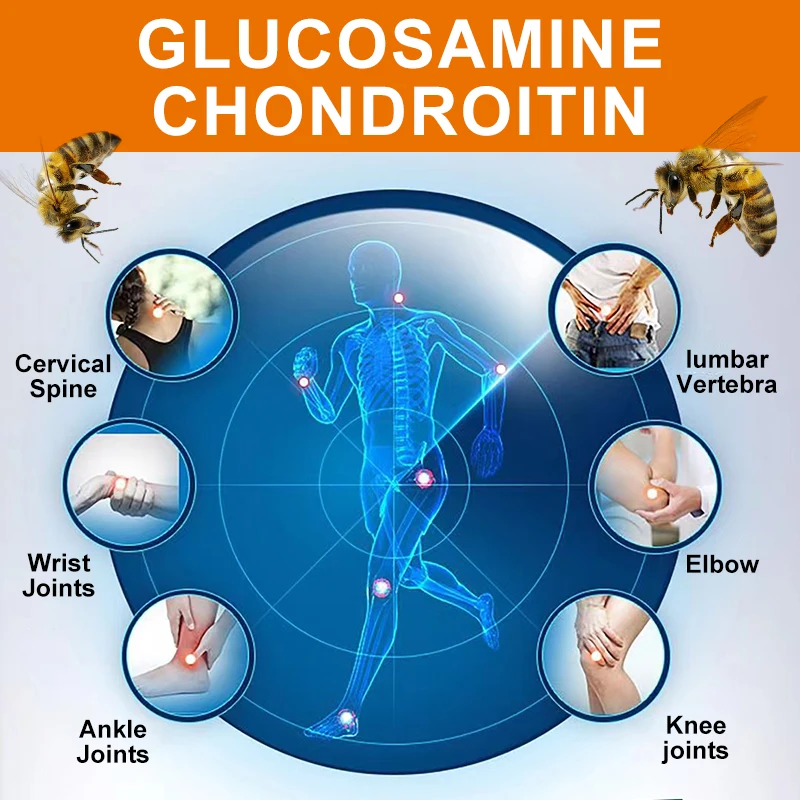 Glucosamine Chondroitin Capsules MSM Turmeric Boswellia - Joint Support Antioxidant Properties, Helps with Inflammatory Response