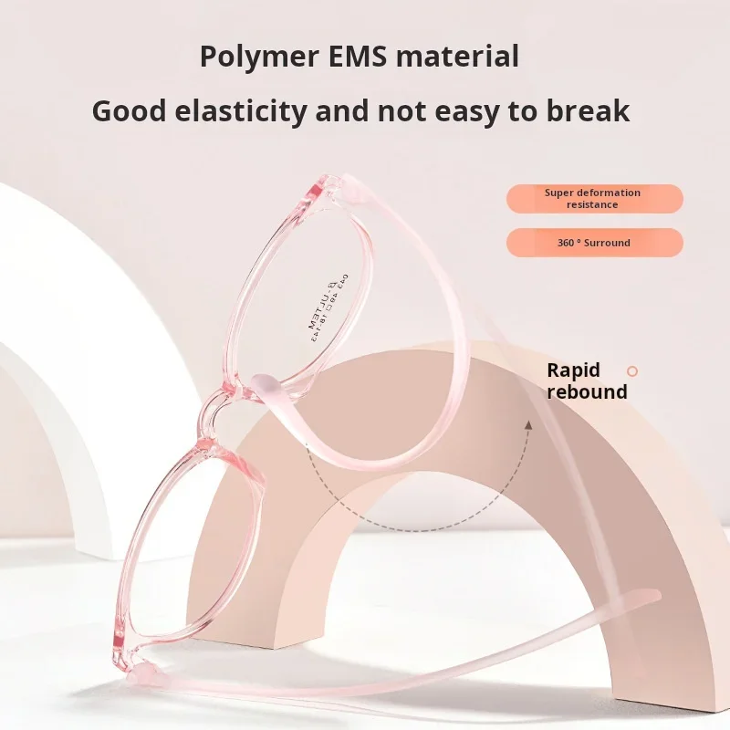 إطار نظارات TR90 خفيف للغاية وخالي من المسمار من KIZN للرجال والنساء نظارات طبية بصرية مريحة مستديرة كلاسيكية 043 #4