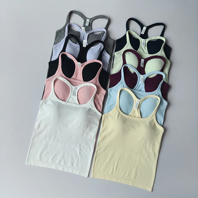 Yoga-Anzug Sportunterwäsche für Damen Stoßfestes, formgebendes Fitness-Top mit kleinen Trägern, I-förmig, schlank geschnitten, zum Laufen im Freien und für Pilates geeignet. – Detail 20