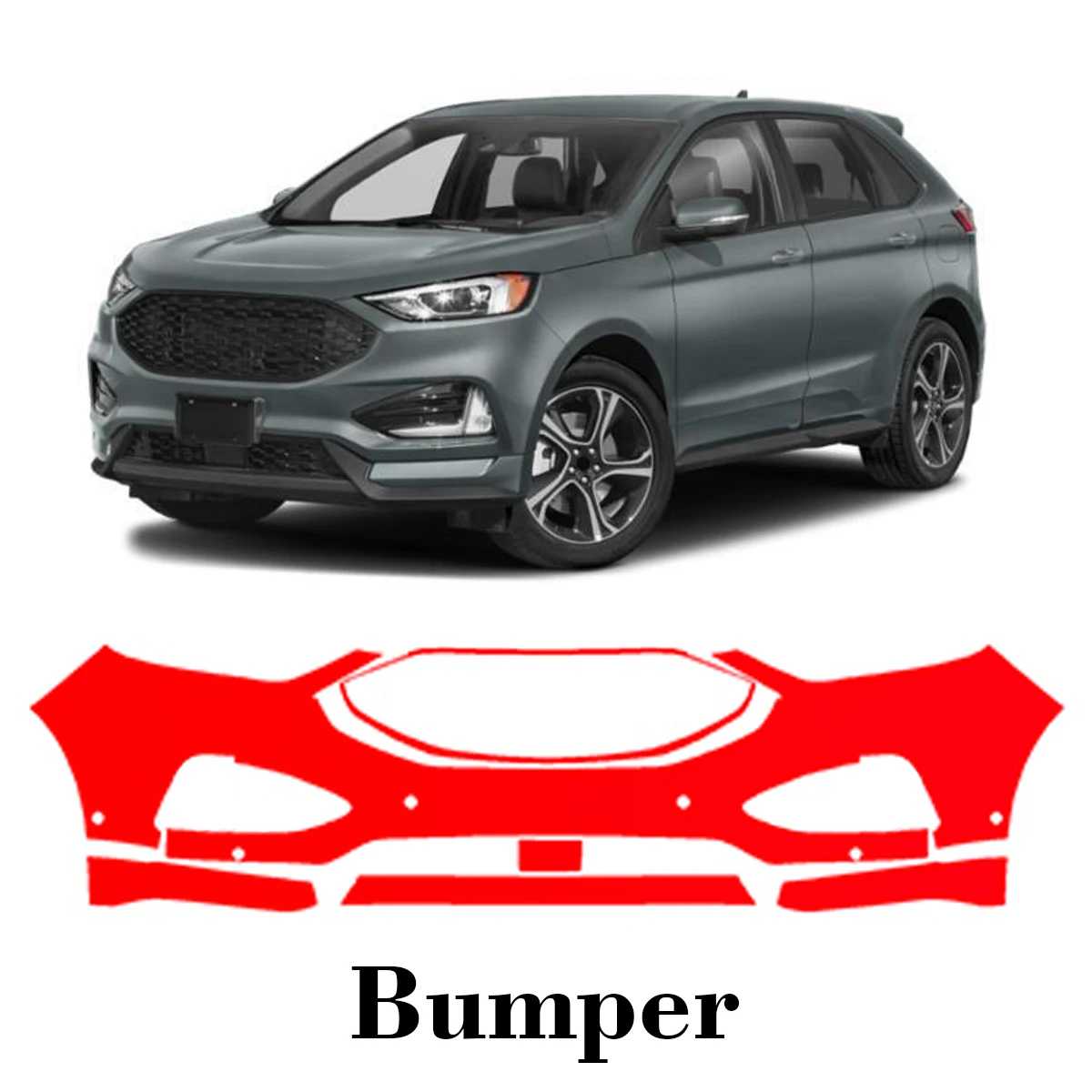 RAVOOY Custom-Fit Precut TPU PPF Front Bumper Clear Bra Stone Guard EU UK For Ford Edge ST 2019-2024
