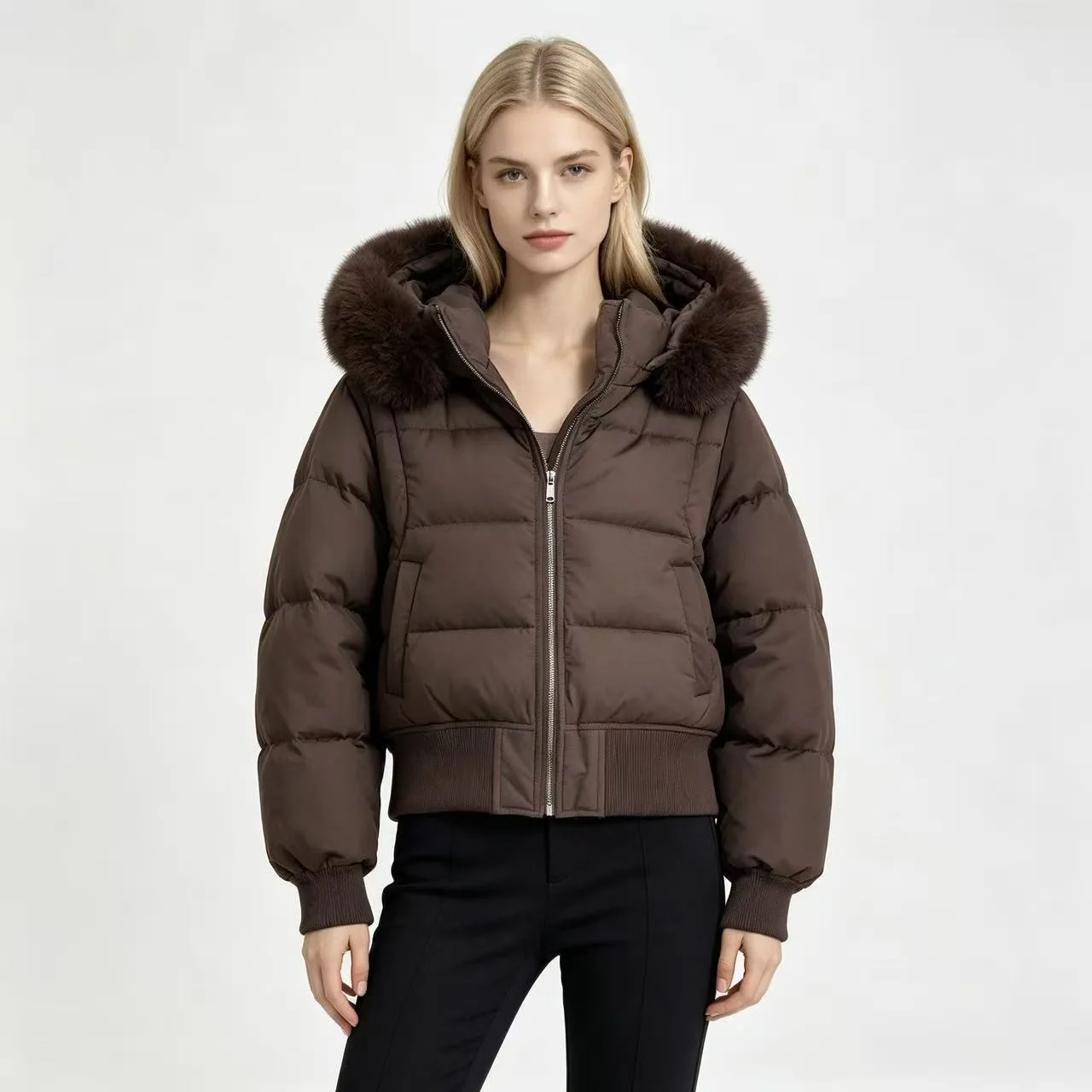 Women's down Cotton Jacket Short Style Winter Thick Warm Waist Cinched Stylish Small Stature 2026 New Fashion
