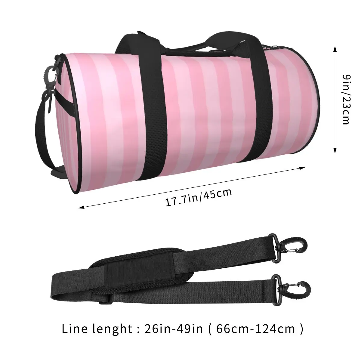 Letras de ilustração rosa Imprimir Travel Bag, Sacos esportivos grandes, impermeáveis, Casal Custom Gym Bag, Casual Novidade Fitness Bag