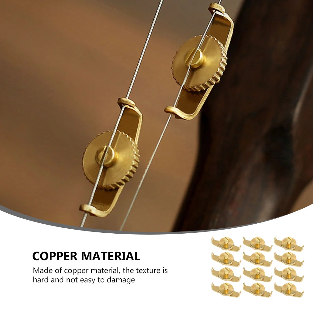

12 Pcs Instrument Erhu Fine-tuning Component Copper Adjustment Tools Electric Guitar Parts