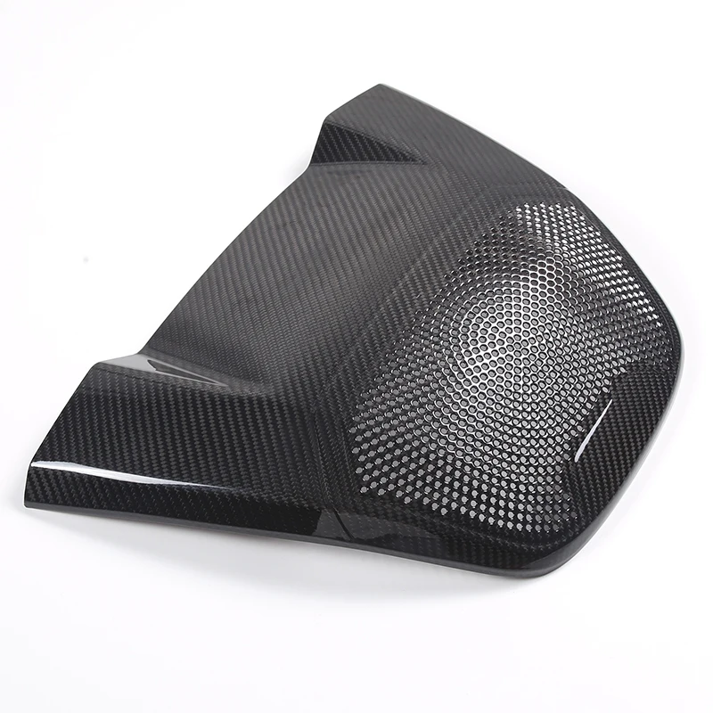 Dry Carbon Fiber Car Rear Row Seat Sound Speaker Cover Decorative Trim For Corvette C8 Stingray Z51 Z06 2020-23 Car Accessories