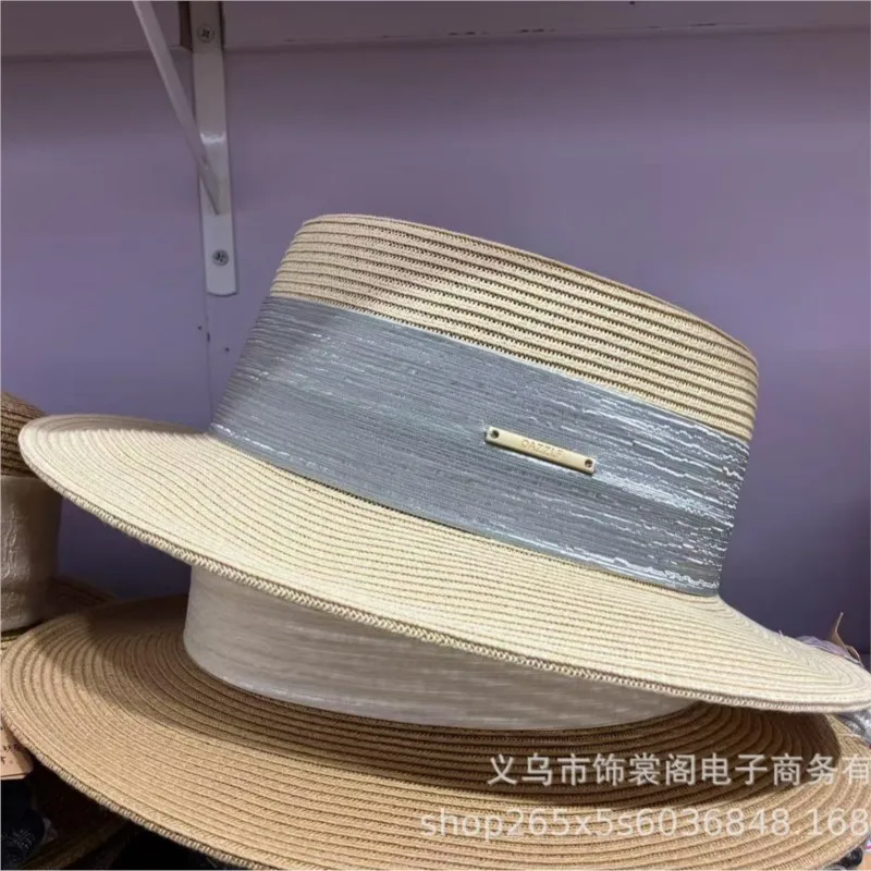 Elegant simple and versatile hat women's summer flat top fine vacation