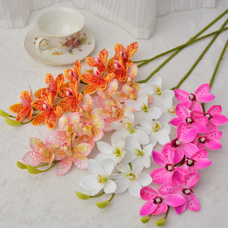 

Cymbidium ranch artificial flower arrangement simulation bouquet DIY wedding party decoration photography prop plant flowers