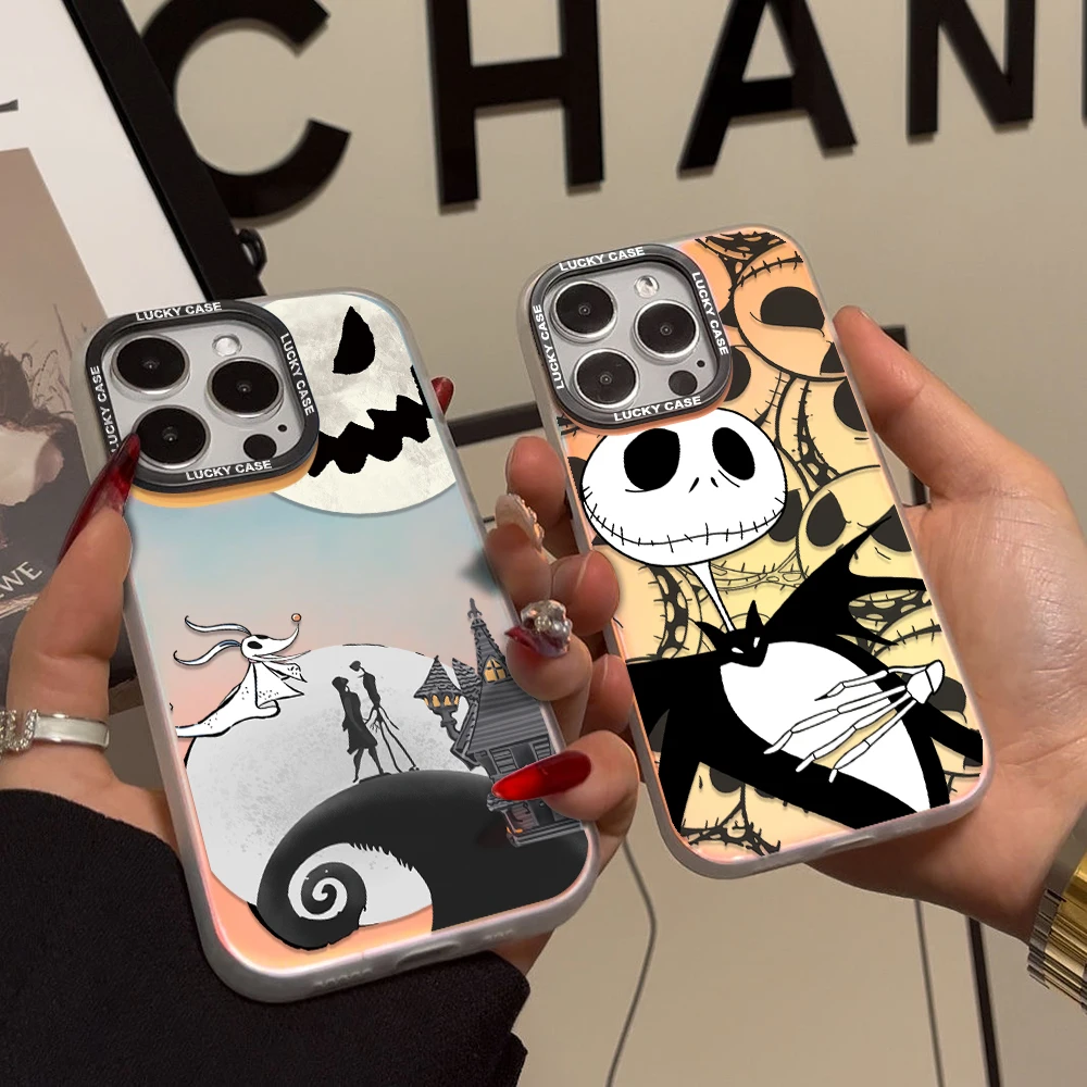 The Nightmare before Christmas custodia per telefono per OPPO Reno 5 6 7 7Z 8 8T 10 11 Pro Plus 4G 5G Aurora Laser Gradient Luxury Cover