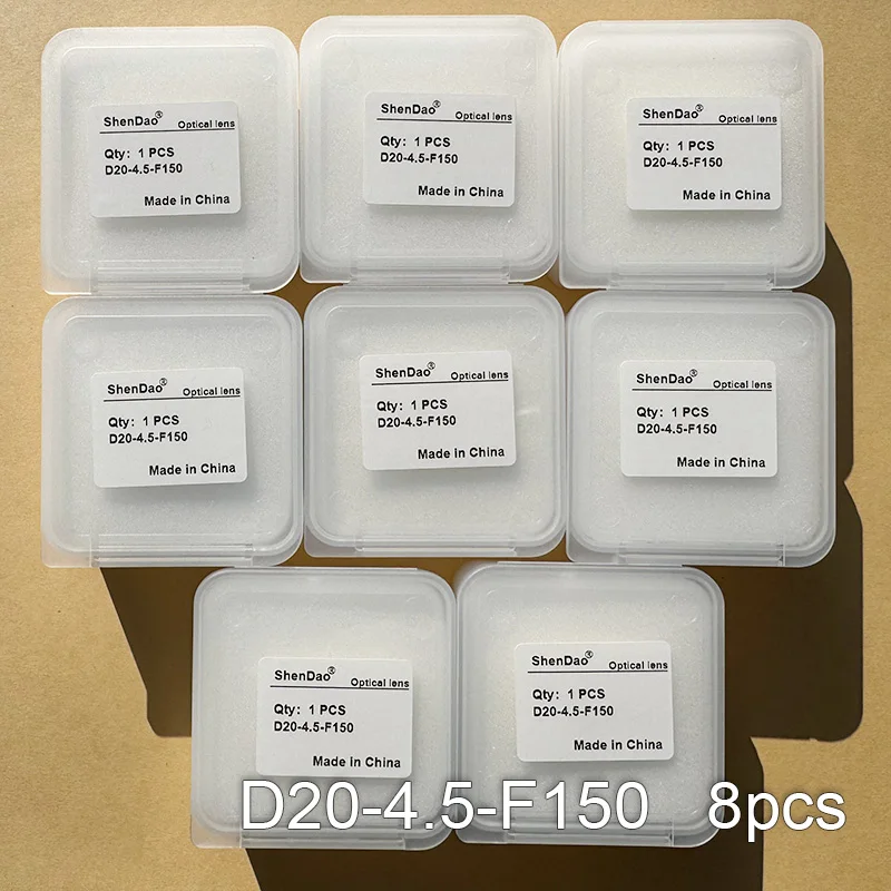 8 Stück Faserlaser-Kollimations- und Fokussierlinsen D20x4.5 F150 F200 F800 D16x5 F60 für SUP20S/T 21T 23S/T Handlaser-Schweißkopf – Detail 2