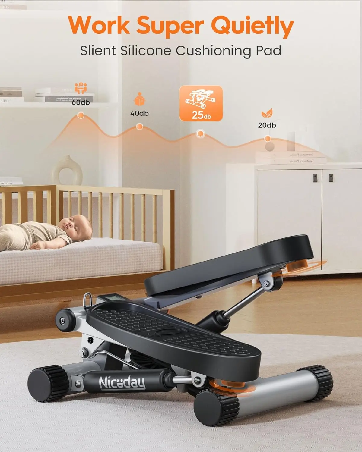 

Steppers for Exercise at Home With 300 LBS Mini Stepper & Stair Climber Machine Built in Monitor