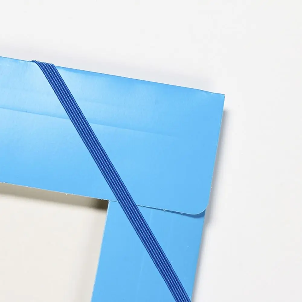 New Plastic A4 File Folder Expandable Large Capacity File Case Elastic Strap Design Test Paper Storage Folder Students