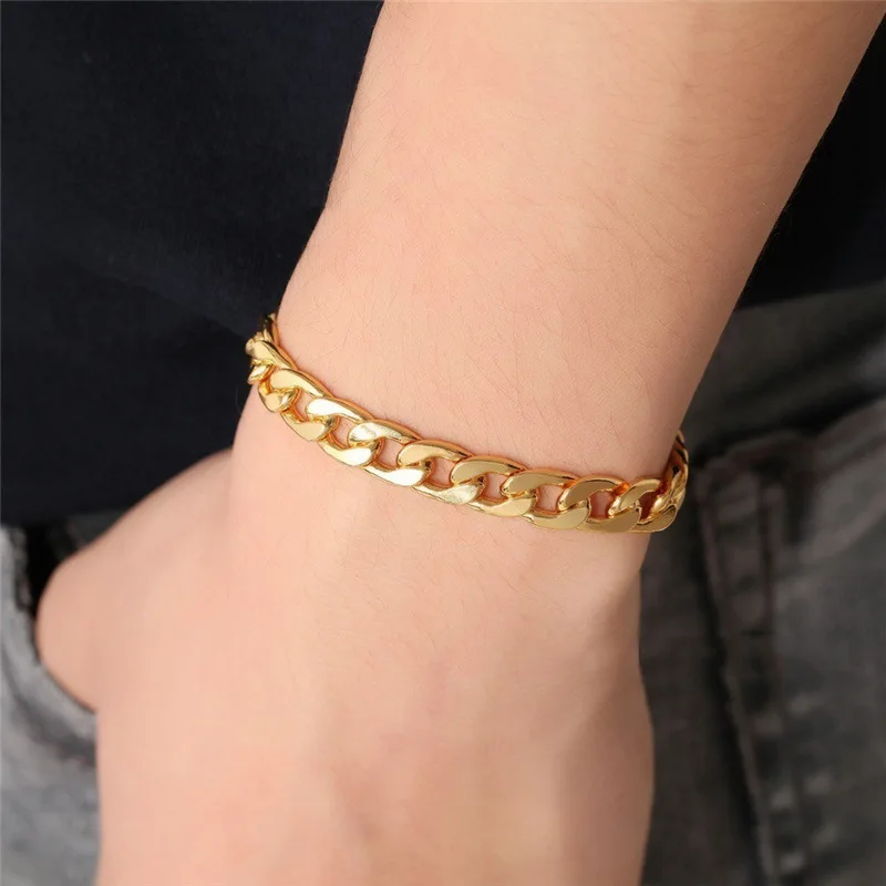 Luxury 24K 9999 Pure Gold real gold Men's Side Bracelet Men's Bracelet