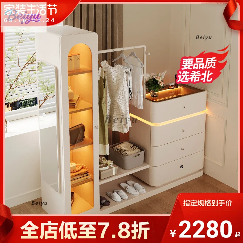 

Входной шкаф Подвесная вешалка Встроенная перегородка Бытовой домашний шкафчик Стекло с зеркалом Усовершенствованный новый сундук для хранения