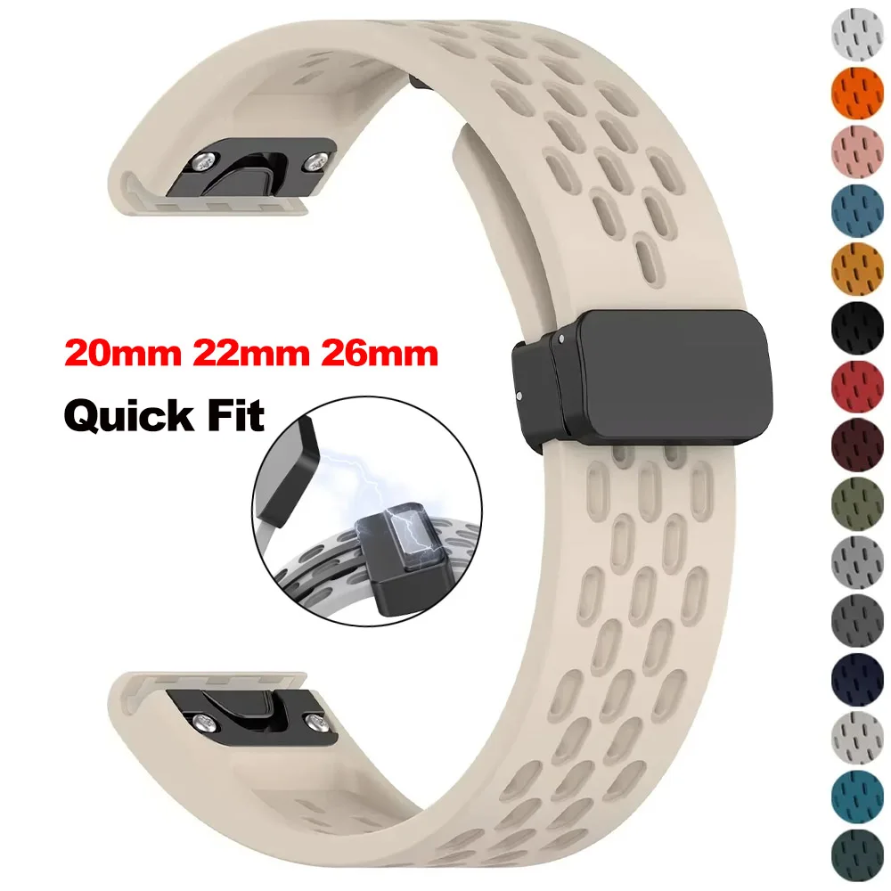 20mm 22mm 26mm Quick Fit Strap for Garmin Fenix 8 7X 7 Pro Fenix 6X 6 5X 5Plus Tactix 7 Forerunner 965 955 Enduro Silicone Band