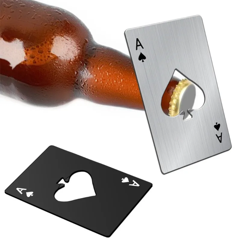 

Openers Poker Shaped Bottle Opener Beer Driver Spades A Type Bottle Opener Stainless Steel Household Tools Kitchen Tools