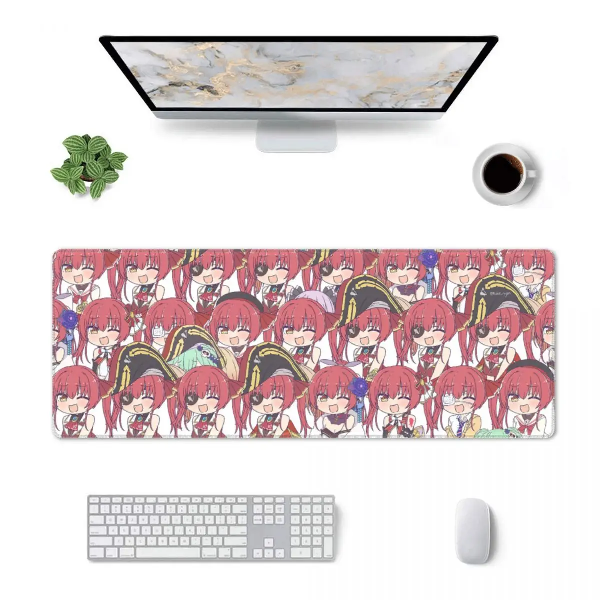 Hololive Cute Anime Houshou Marine Keyboard Table Mat Mousepad Large Game Rubber Computer Mouse pad