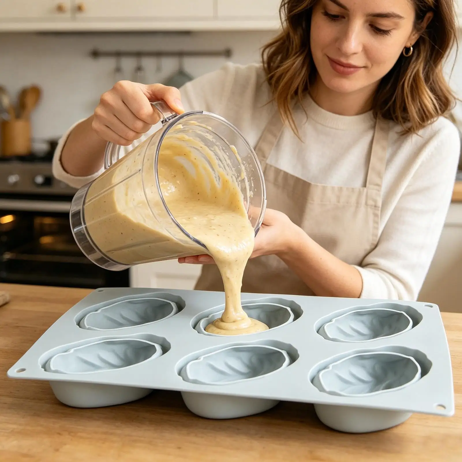 Baking Molds 6-Cavity nut Coffee Bean Pudding Mousse Silicone Mold DIY Chocolate Ice Cream Mould Cake Decorating Tools