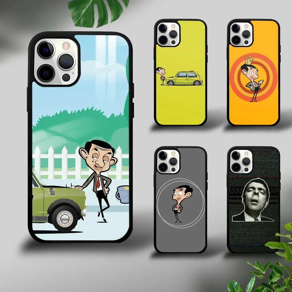 Classic Pantomime Funny Mr.Bean Phone Case For iPhone 15 14 13 12 11 Pro Xs Max Mini XR X 7 8 Plus Luxury Mirror Hard Funda