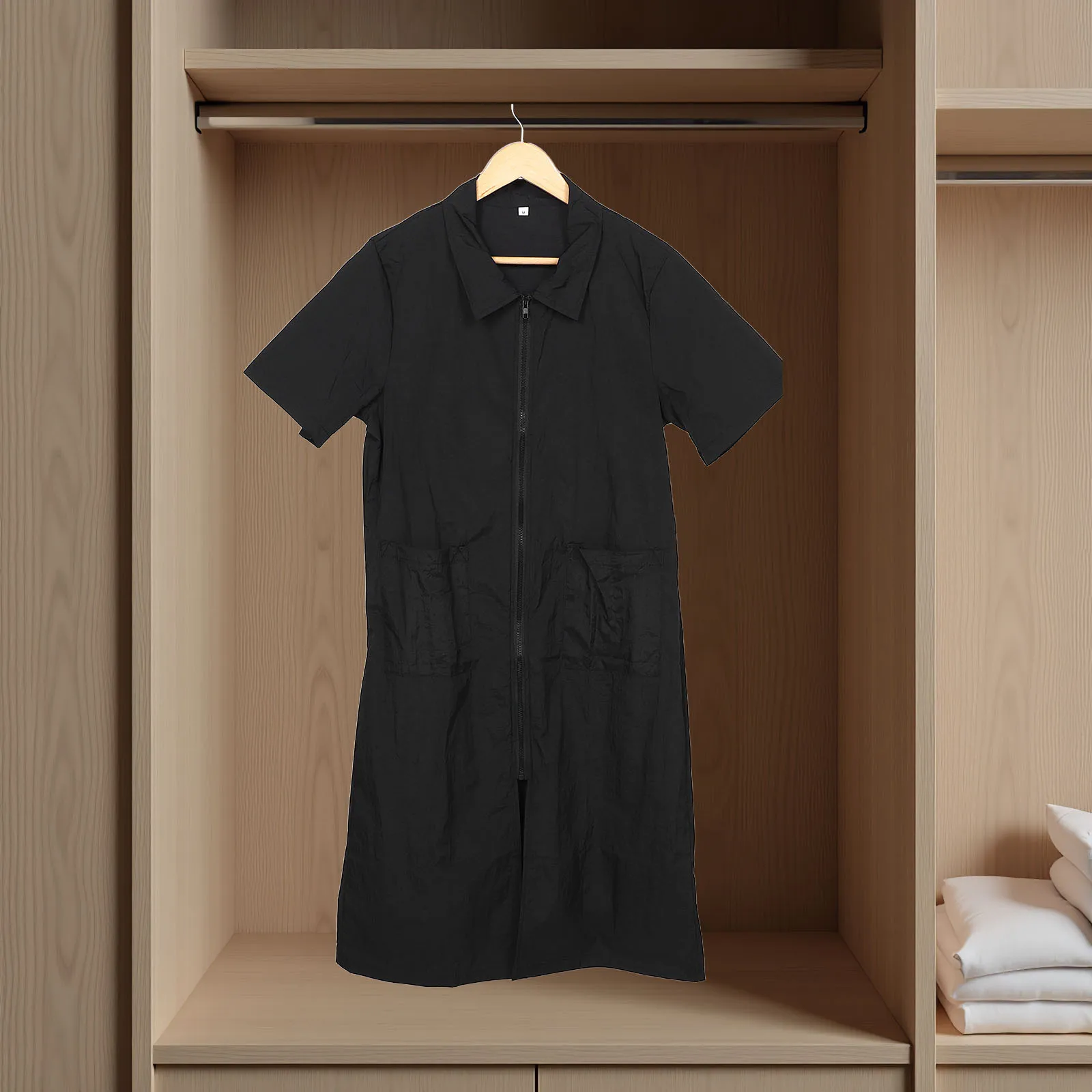 

Water Resistant Pet Grooming Smock with Zipper Half Sleeve Anti-Static Apron for Cat Grooming Workwear