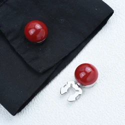 ICEYY 2PCS Cute Simple No-Sew Pearl Button Covers Set Round Cufflinks for Womens Shirt Decorative Jewelry Accessories Party Gift
