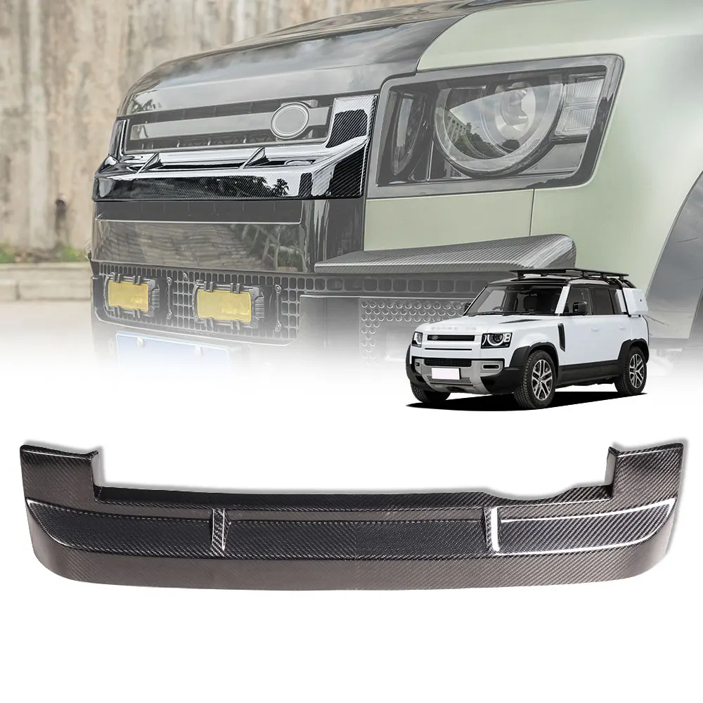 

Real carbon Car Front Grille Decorative Frame Mid-Grid Decorative Strip Cover for Land Rover Defender 2020-2021