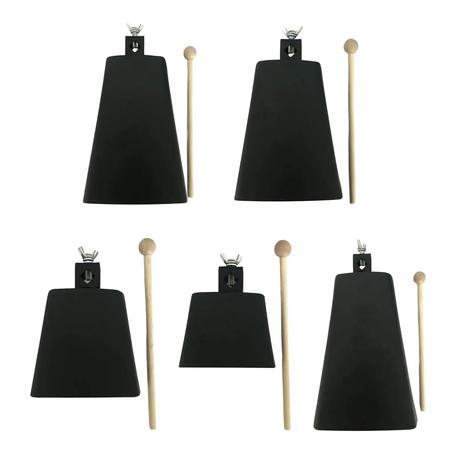 Iron Cowbell Professional Hand Percussion Cow Bells Noise Makers for Celebration