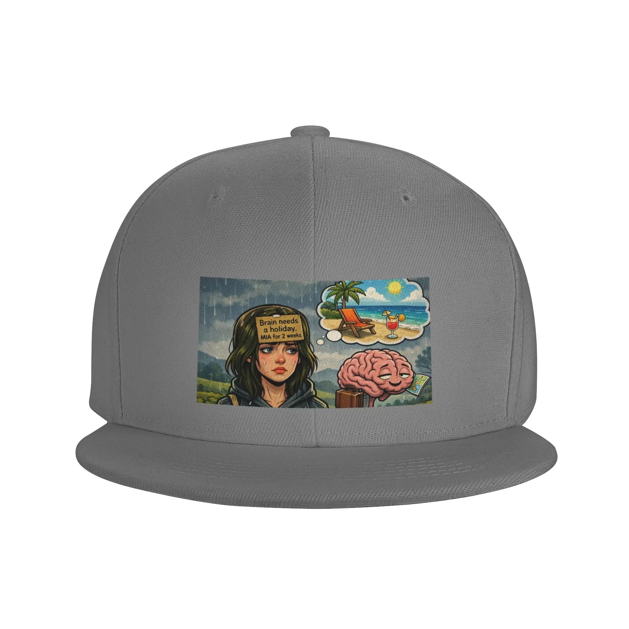 Fashion when mentally you are checked out Flat Brim Sun Hat  Students Trucker Cap