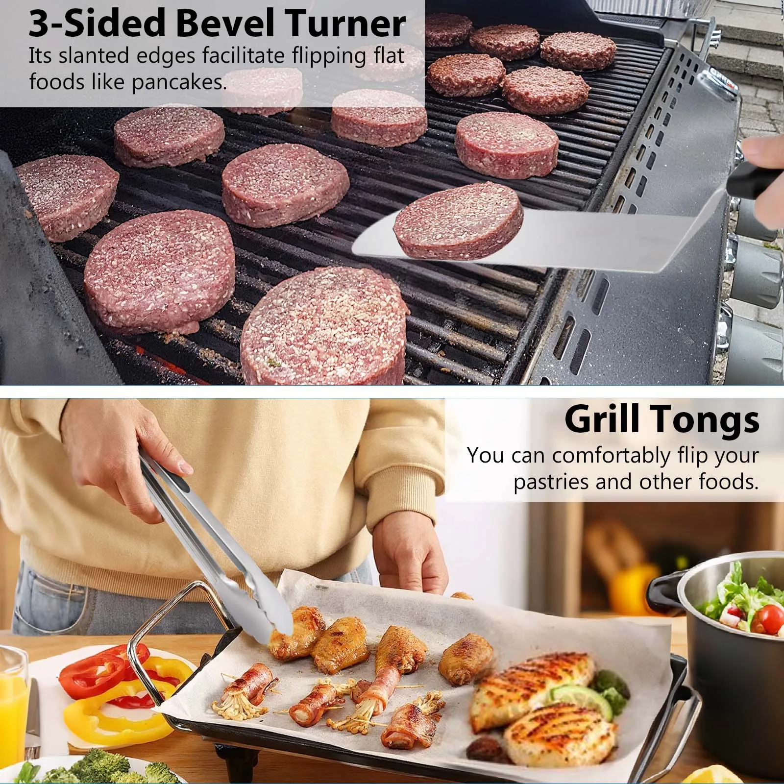 Grillzubehör-Set, Professionelle Hibachi Flachgrill-Werkzeuge, Professionelle Hibachi-Werkzeuge für Outdoor-BBQ – Detail 6