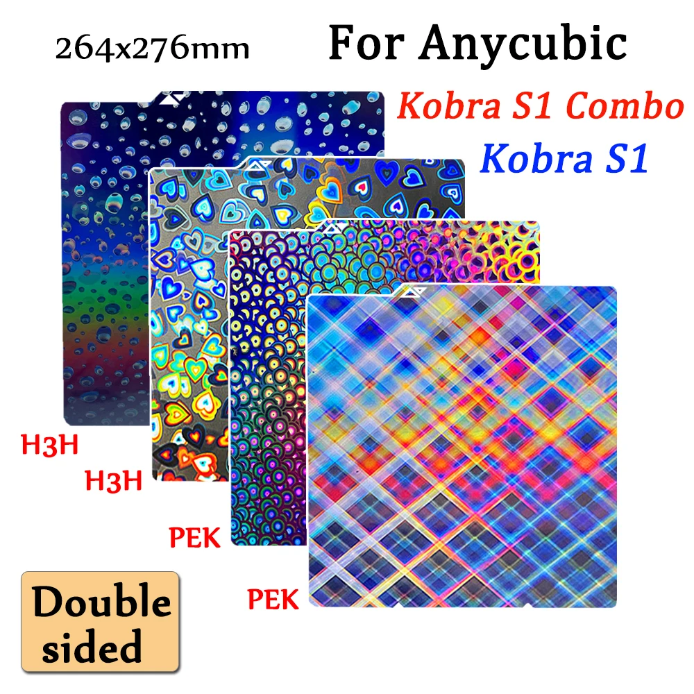 

PEI Plate Sheet For Anycubic Kobra S1/S1 Combo Build Plate 264x276mm Double-sided PEO PET PEI For Anycubic Kobra S1 Combo S1C