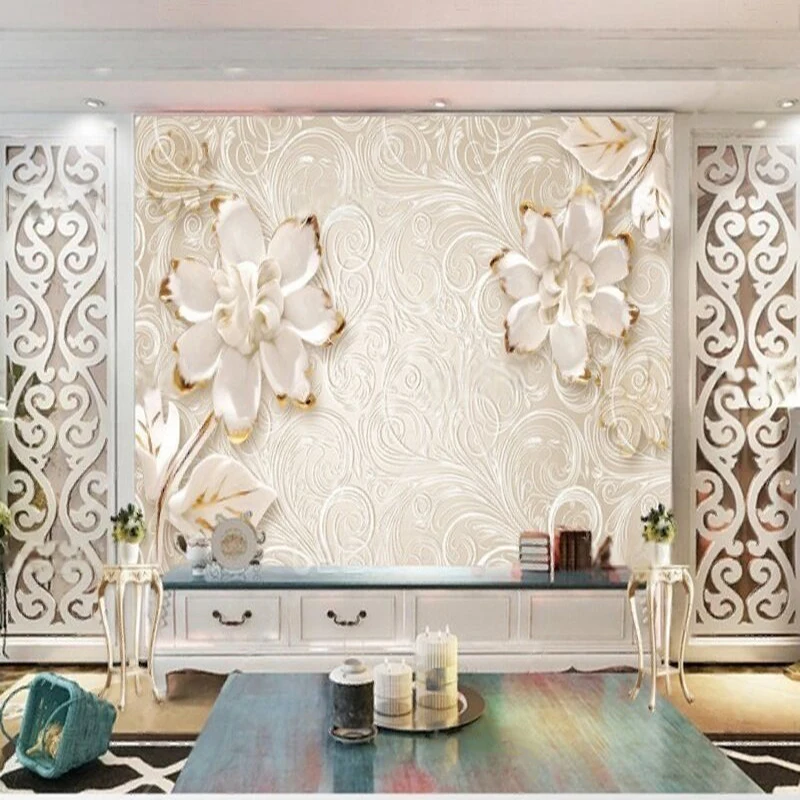 3D Pink Three-Dimensional Jewelry Flowers With Beautiful Patterns - Decorative Paintings For Flower Shops Bookstores Living Room