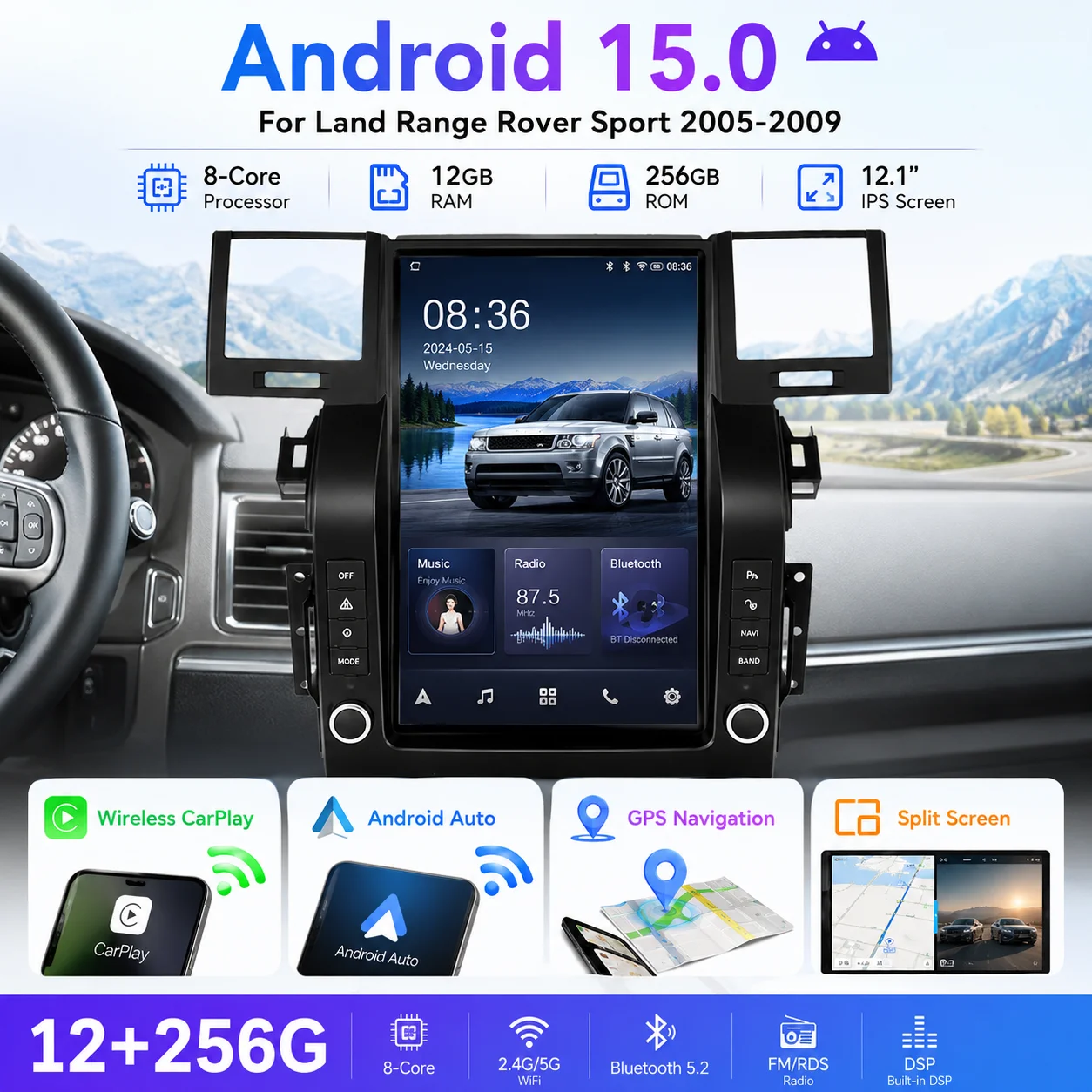 Car Radio Tape Recorder CarPlay GPS Navigation Car Media 12.1 Inch For Mercedes Benz CLS 2005-2009 Multimedia Player Linux
