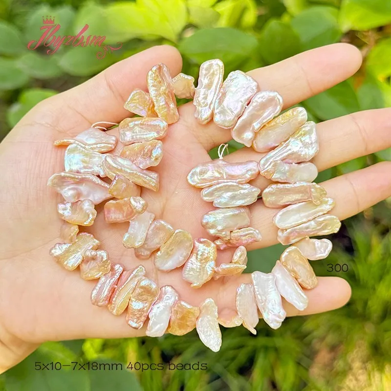 

Бусины из натурального пресноводного жемчуга, белые, разноцветные, 15 дюймов, для изготовления ожерелий, браслетов, серег и других украшений