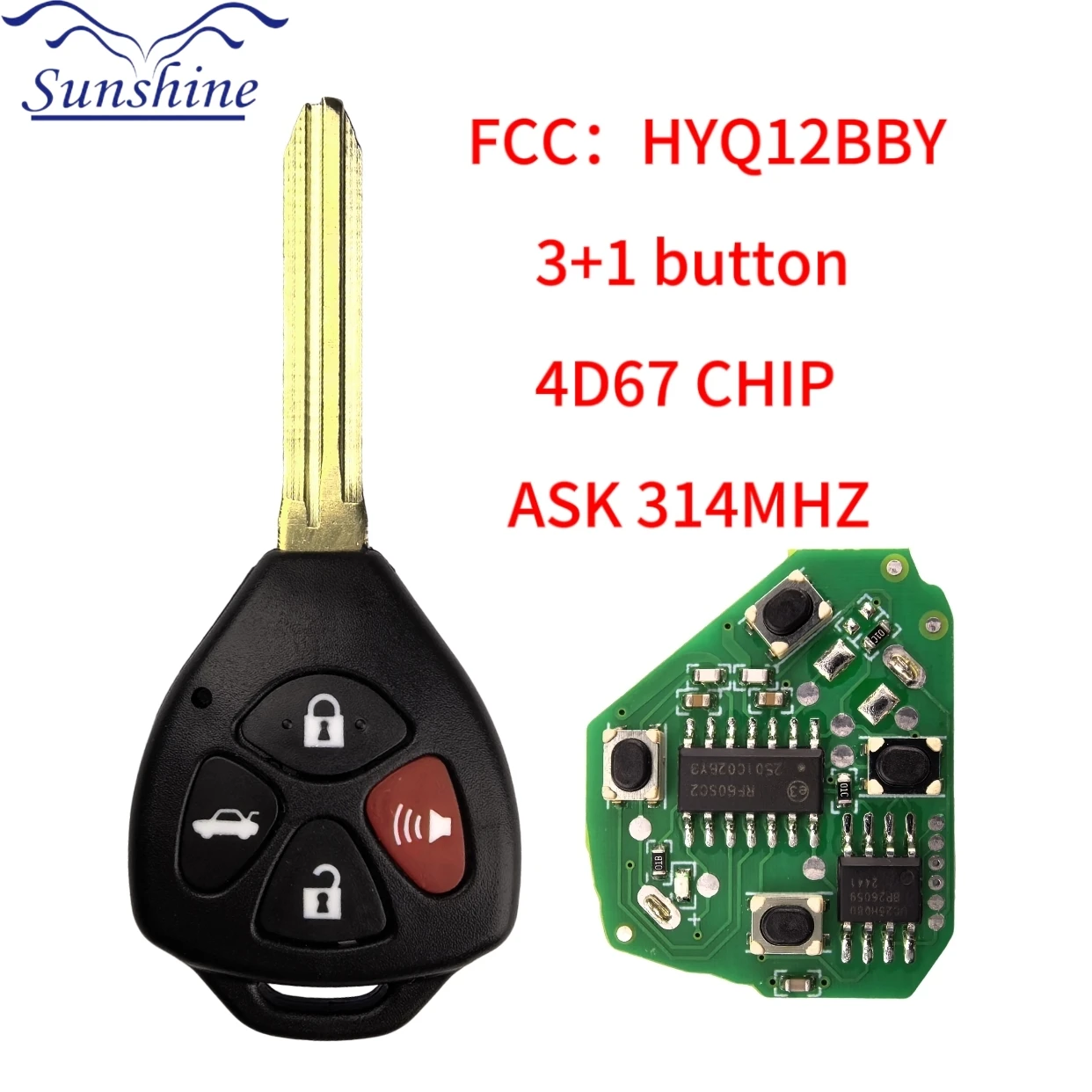 For Toyota Camry Avalon Corolla Matrix RAV4 Yaris Venza tC/xA/xB/xC HYQ12BBY 314.4Mhz ID4D 67 G Chip Car Remote Key Blade TOY43 - Image 6