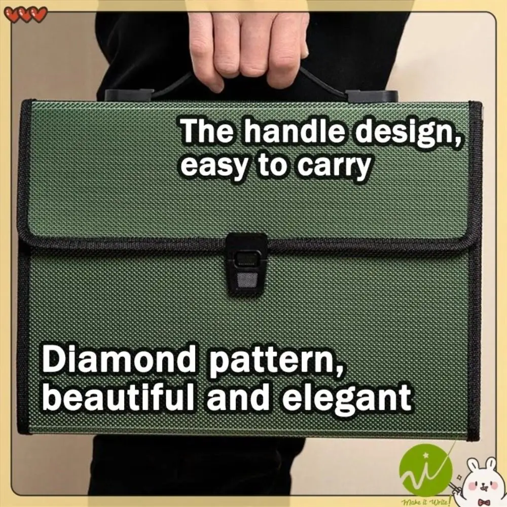 

New A4 File Folder Large Capacity 13 Pockets Document Bag Paper Storage